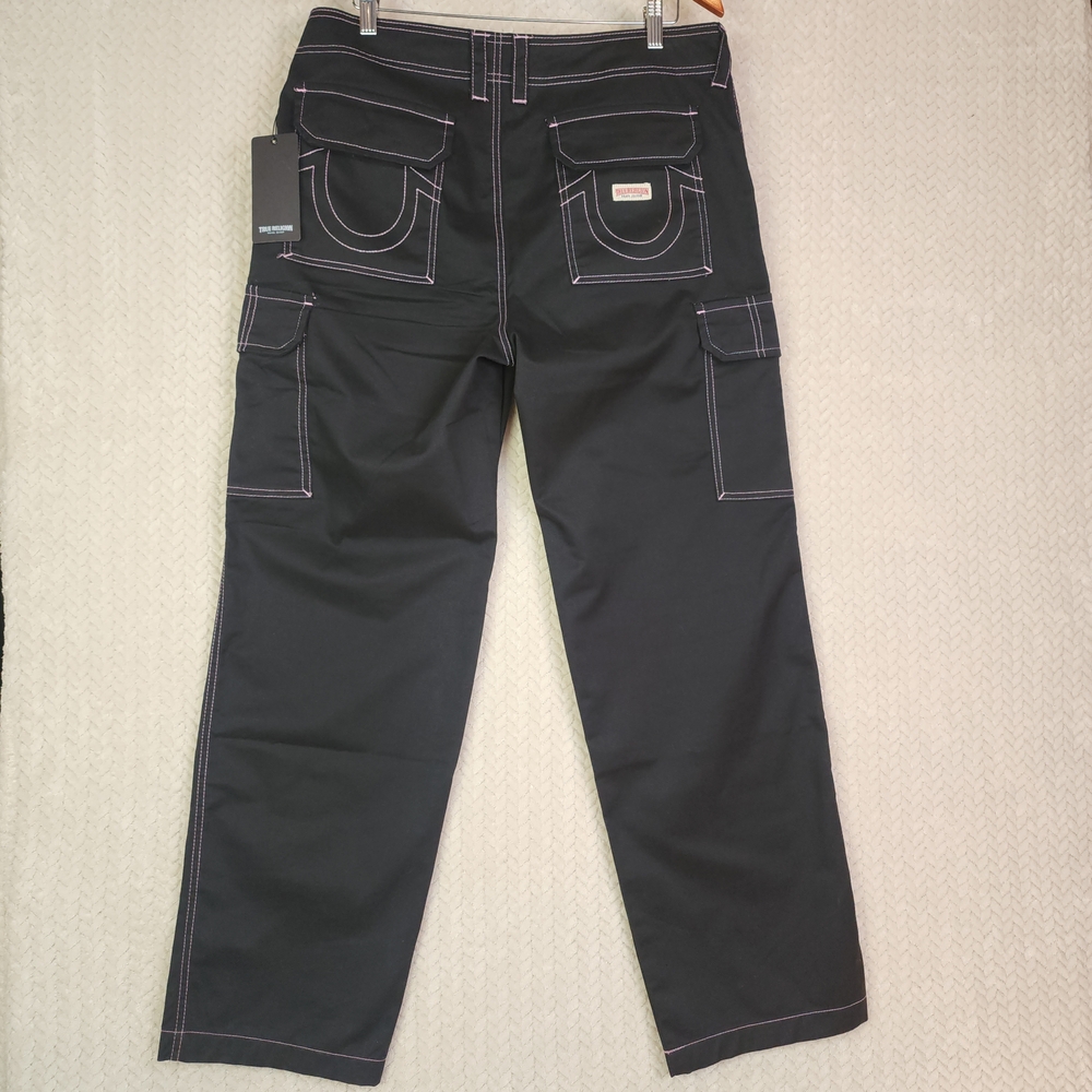True Religion Military SN Cargo Pants Black and Mauve Men's Size 32 - Picture 2 of 13